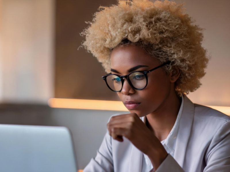 woman learning training on laptop